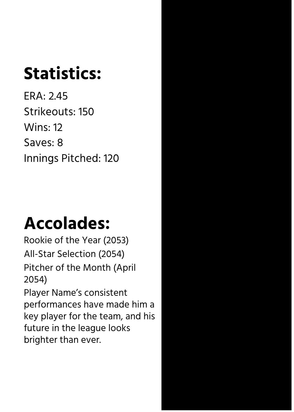 Free Black and White Baseball Card Template to Edit Online