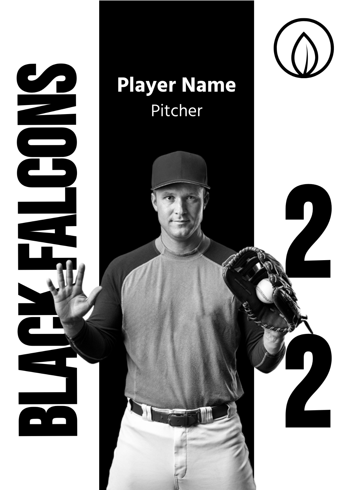 Black and White Baseball Card