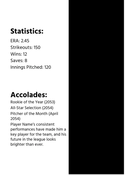 Free Black and White Baseball Card Template to Edit Online