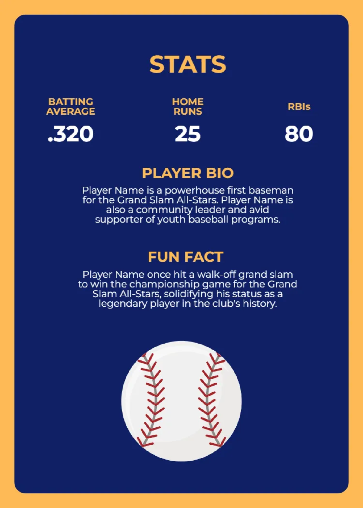 Free Club Baseball Card Template to Edit Online