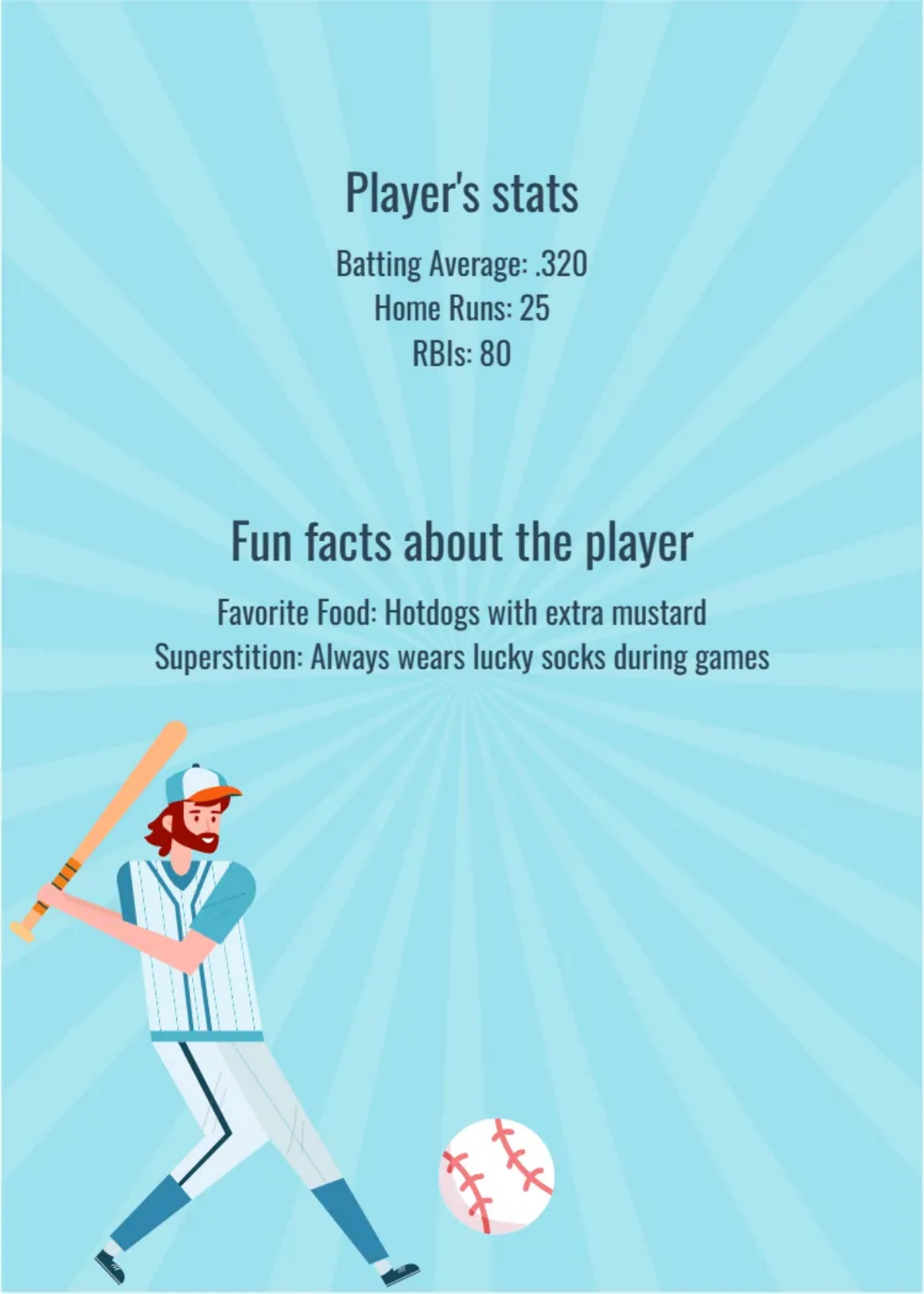 Free Cartoon Baseball Card Template to Edit Online