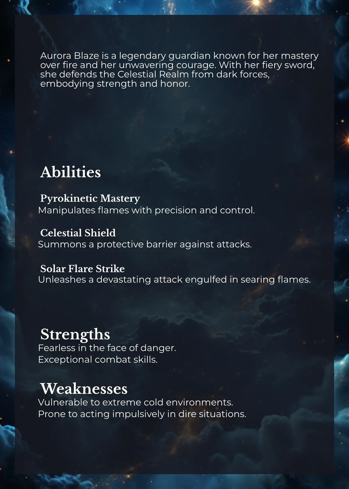 Free Fictional Character Trading Card Template to Edit Online