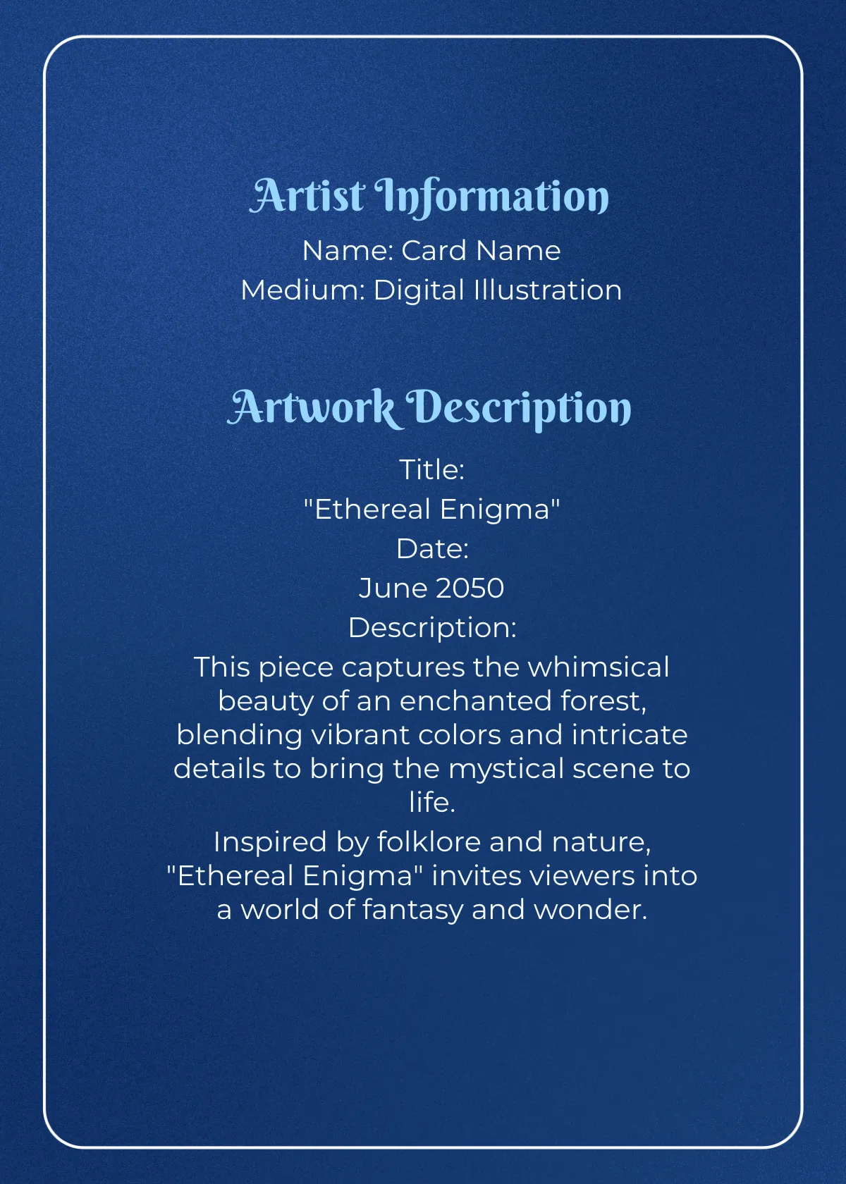 Free Artist Trading Card Template to Edit Online