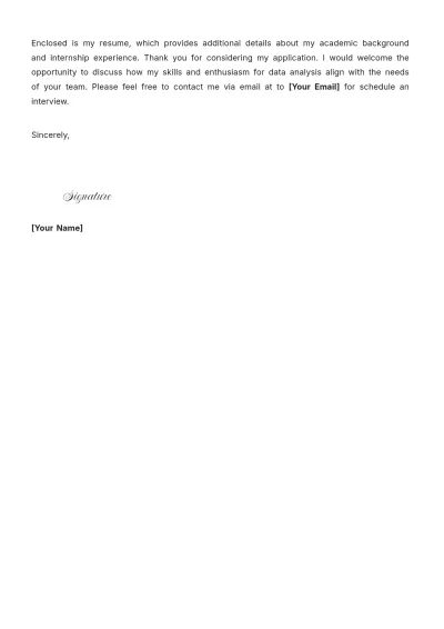 Free Entry Level Data Analyst Cover Letter to Edit Online