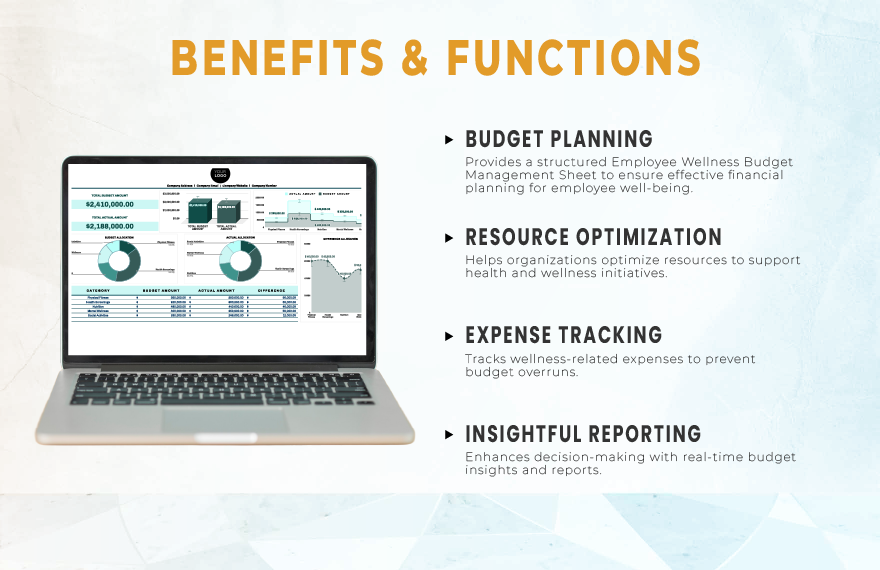 Employee Wellness Budget Management Sheet Template