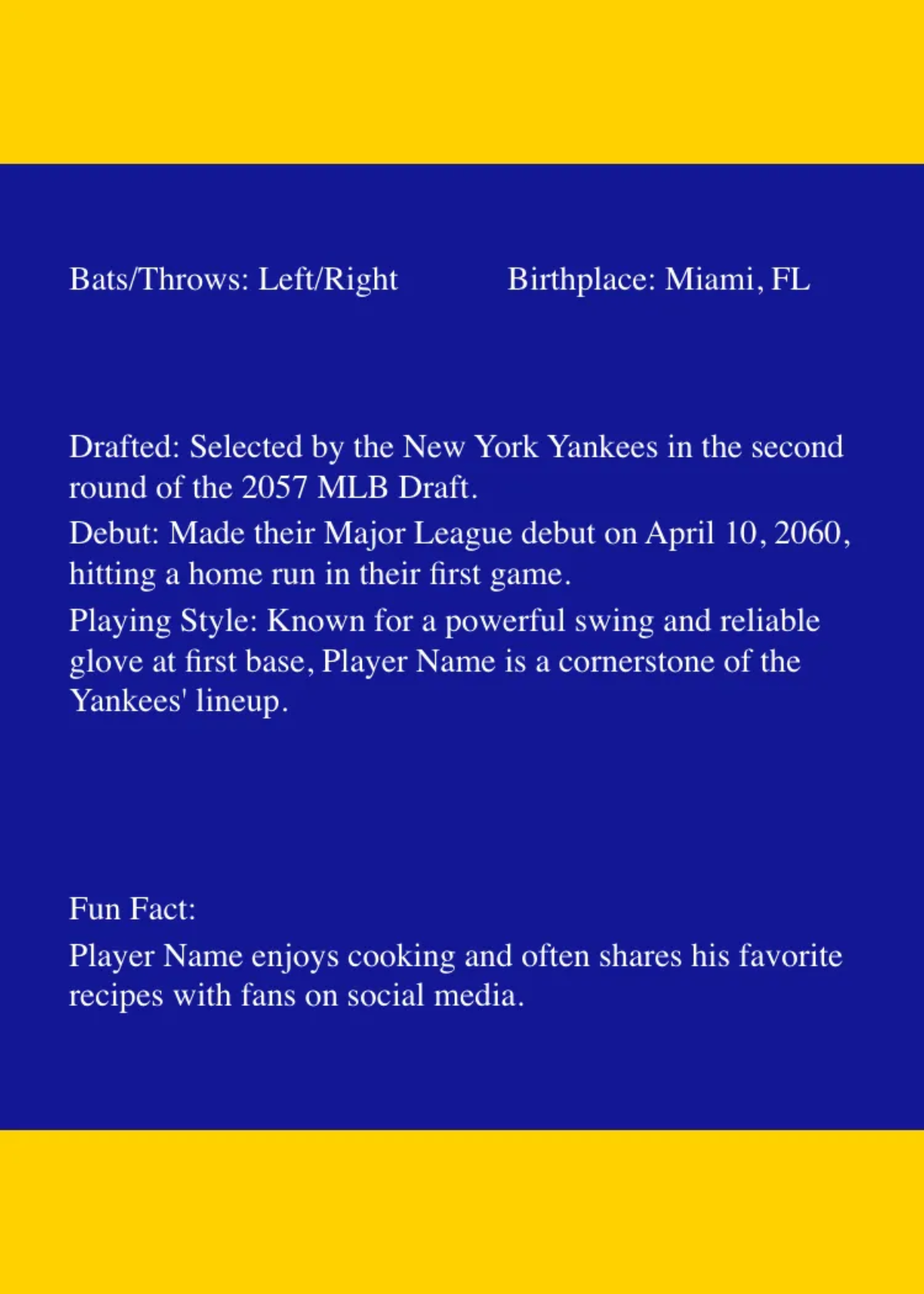 Free Classic Baseball Card Template to Edit Online