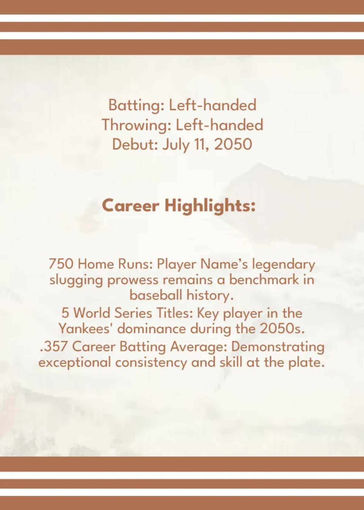 Free Vintage Baseball Card Template to Edit Online