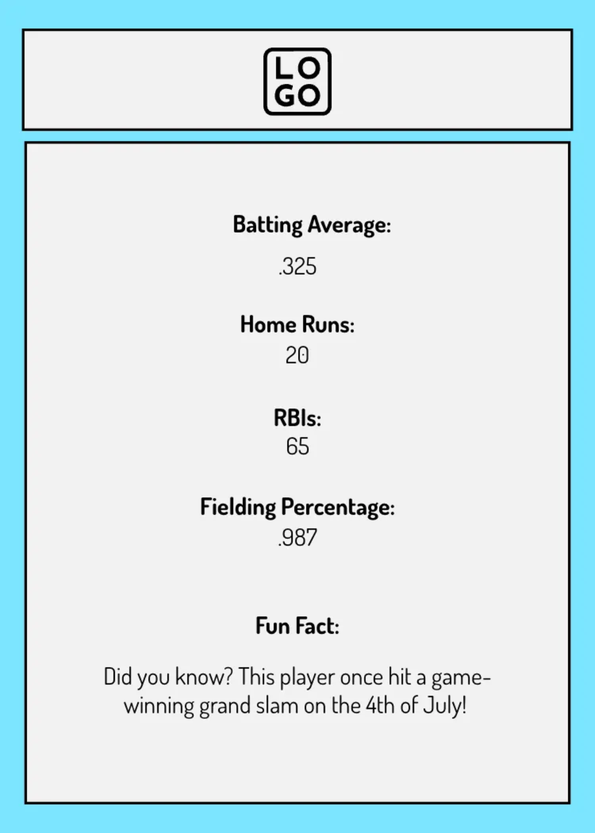 Free Summer Baseball Card Template to Edit Online