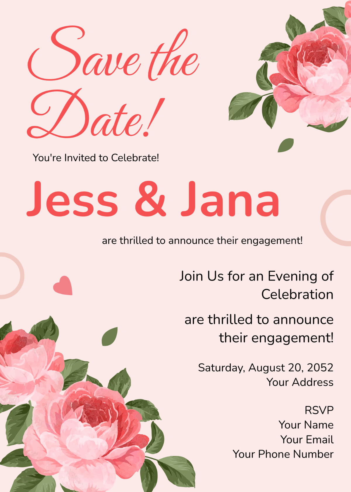 Save the Date Engagement Party Invitation