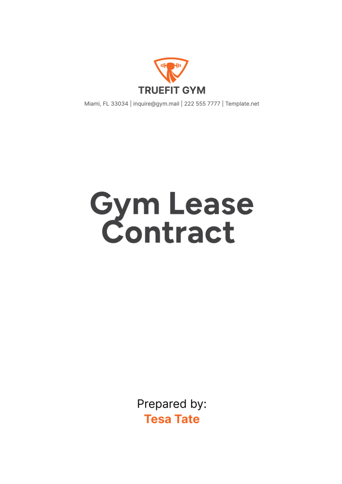 Gym Lease Contract Template - Edit Online & Download