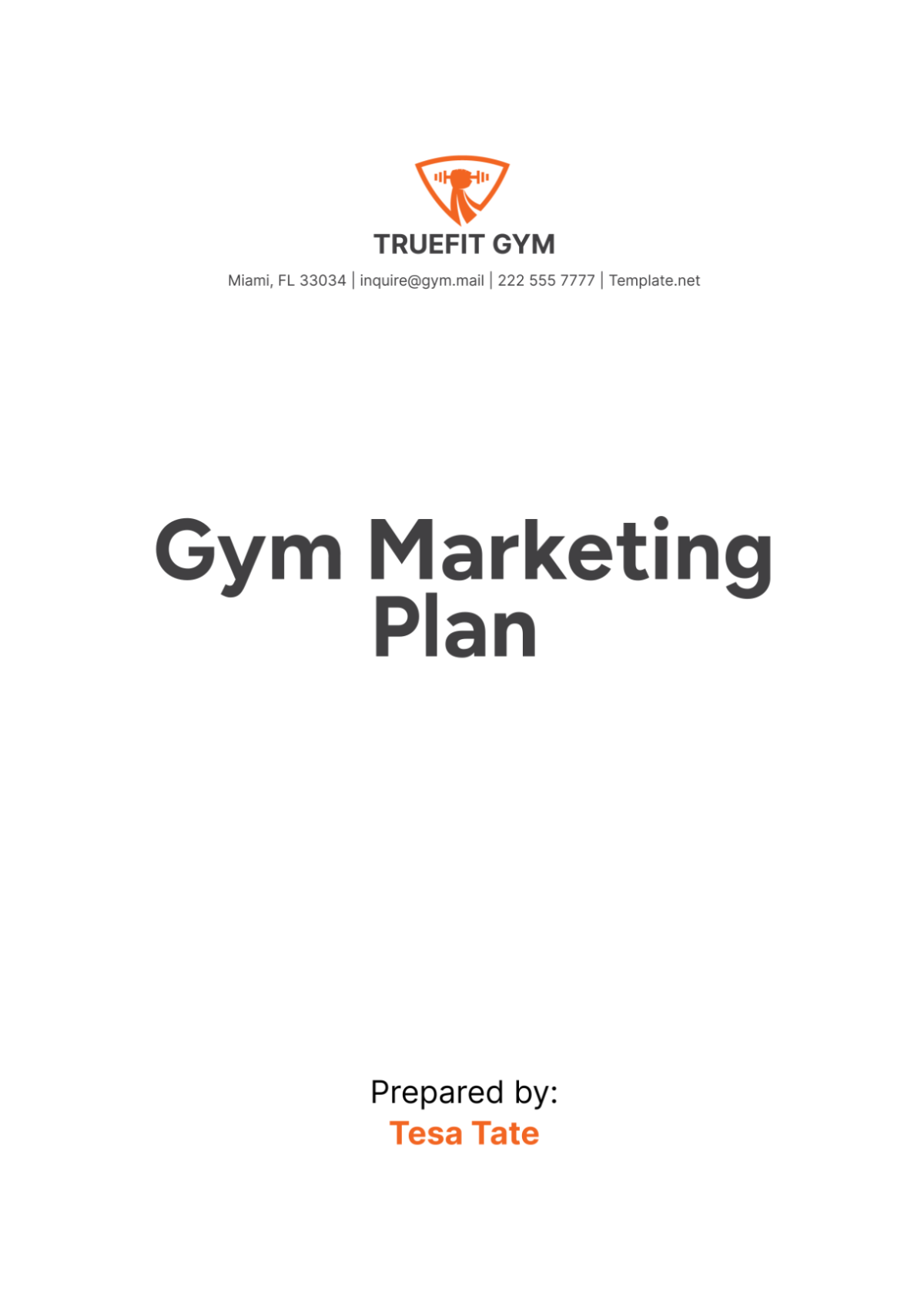 Free Gym Marketing Plan Template