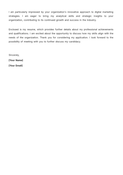 Free Market Research Data Analyst Cover Letter to Edit Online