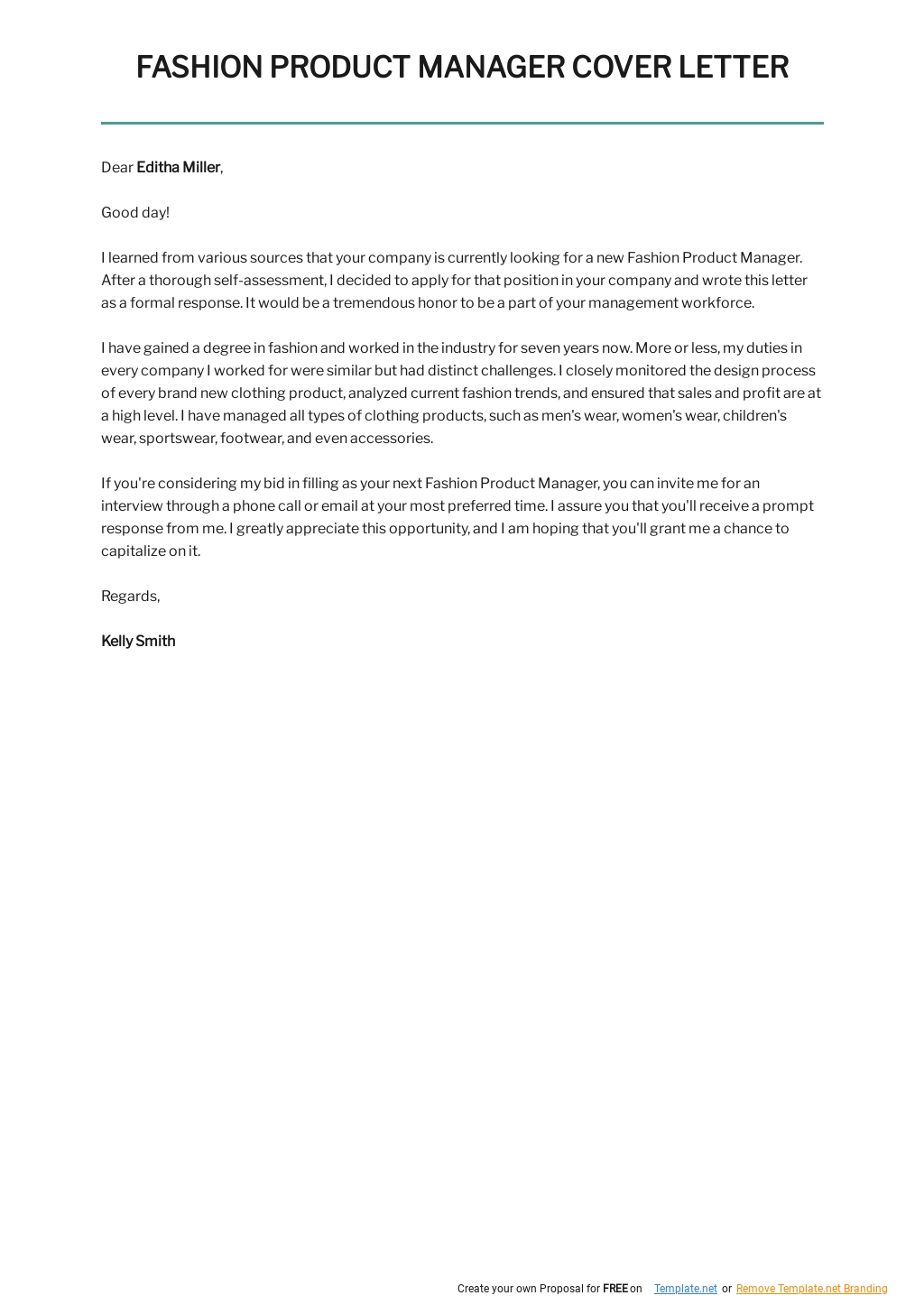 Fashion Product Manager Cover Letter Template.jpe