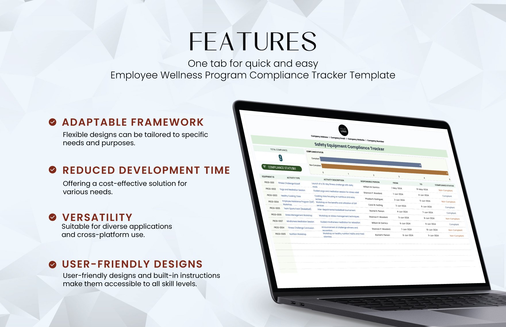 Employee Wellness Program Compliance Tracker Template