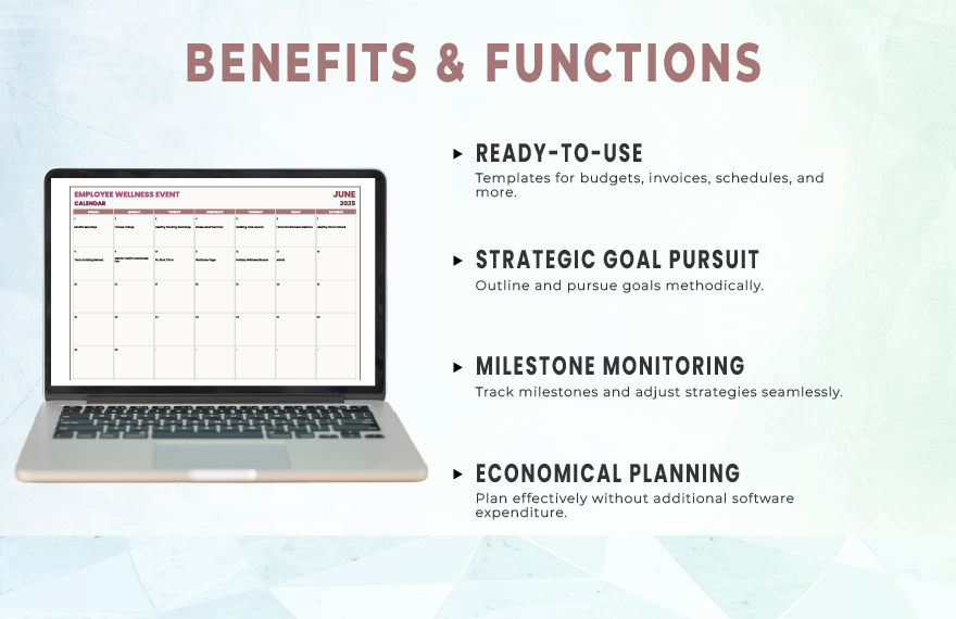 Employee Wellness Event Calendar Template