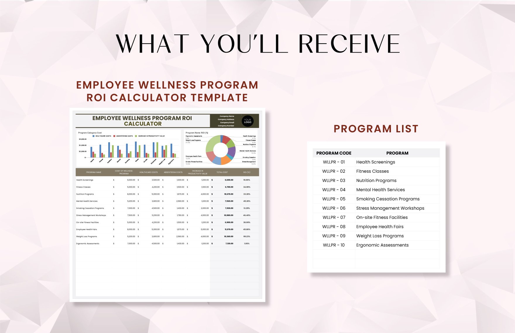 Employee Wellness Program ROI Calculator Template