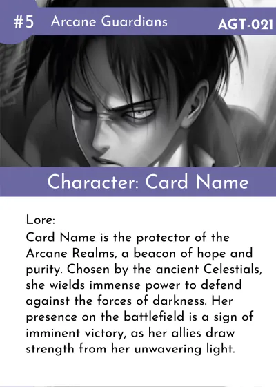 Free Anime Trading Card Template to Edit Online