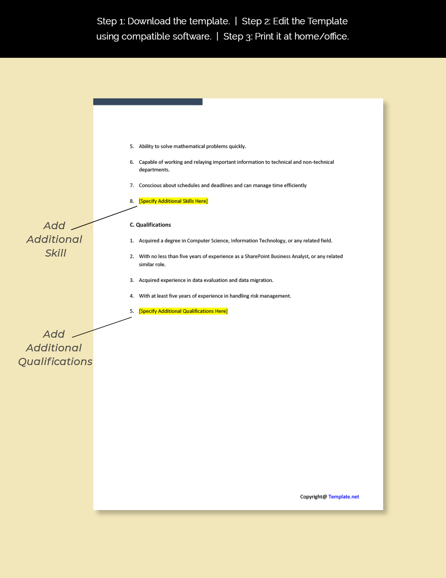 Sharepoint Business Analyst Job Ad And Description Template Download