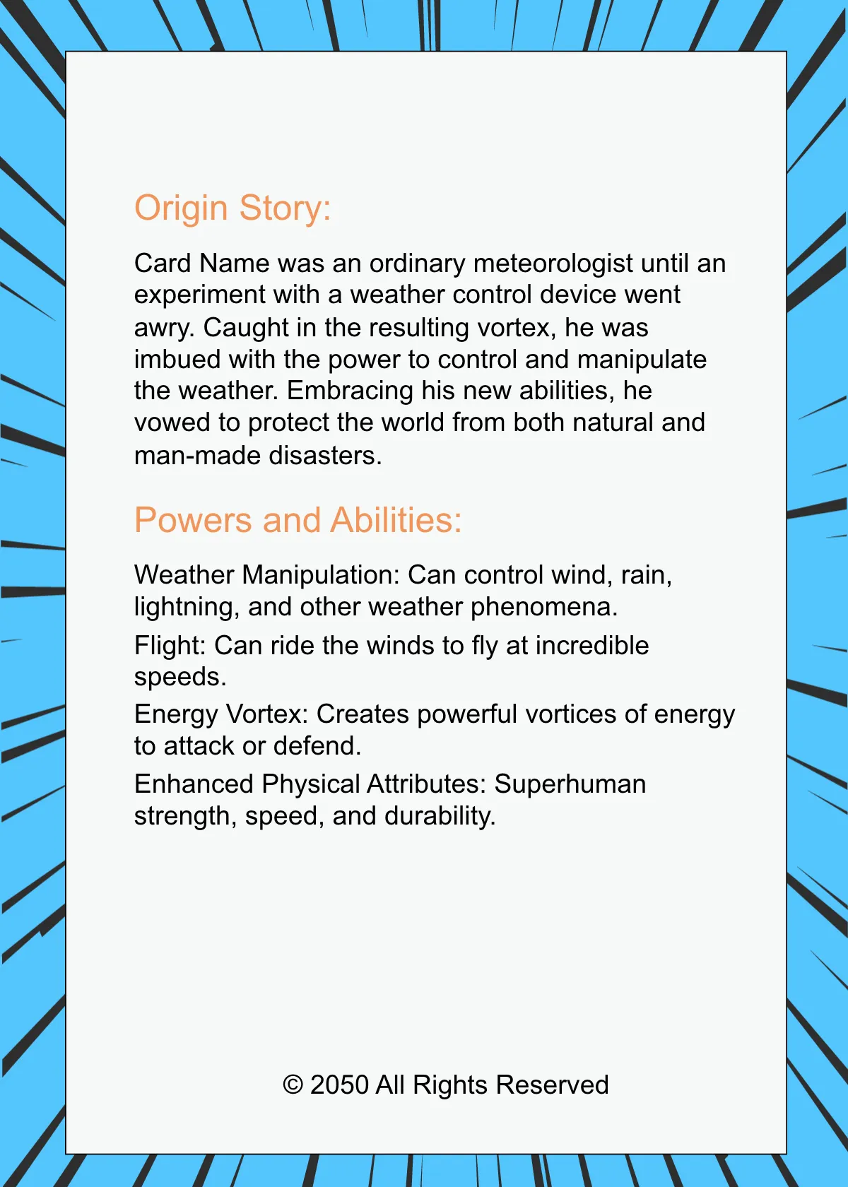 Free Superhero Trading Card Template to Edit Online