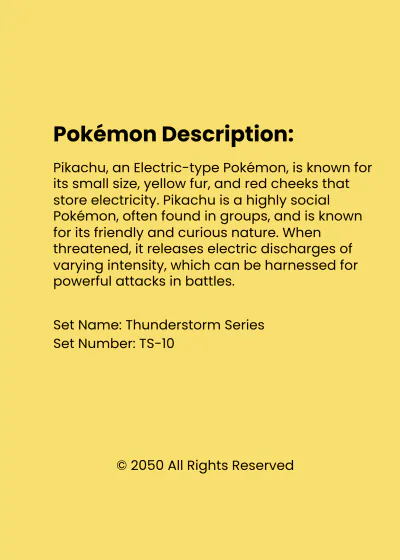 Free Pikachu Trading Card Template to Edit Online