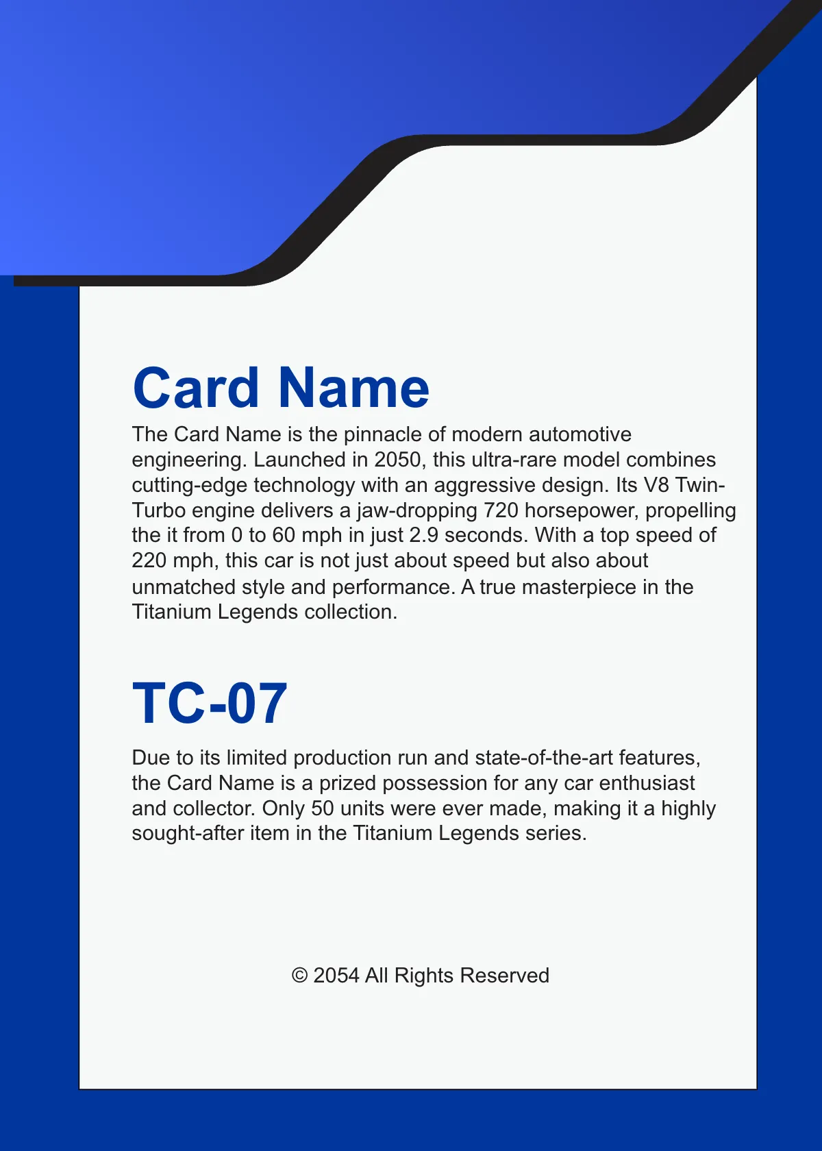 Free Titanium Car Trading Card Template to Edit Online