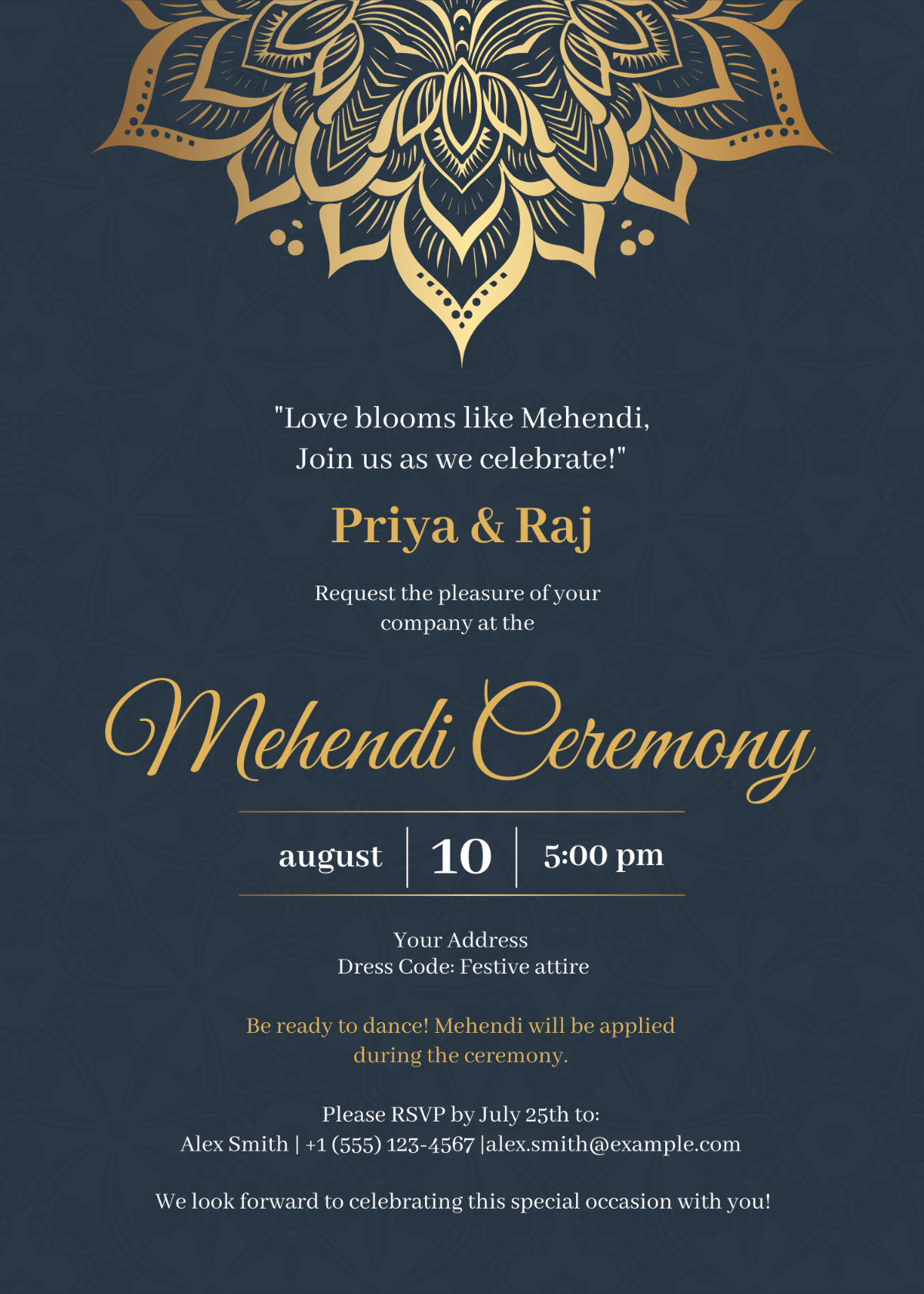 Wedding Mehendi Invitation