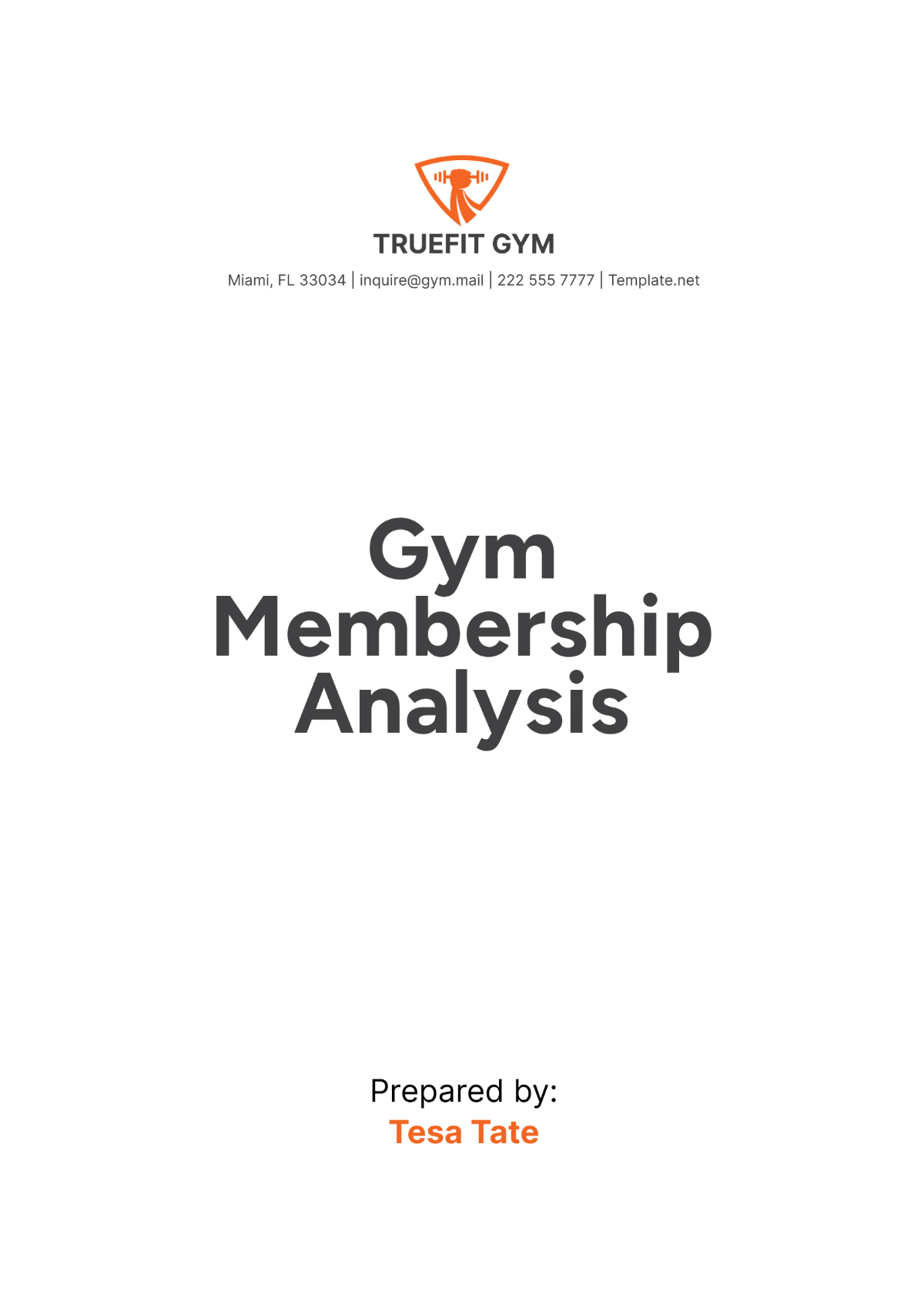 Gym Membership Analysis Template - Edit Online & Download