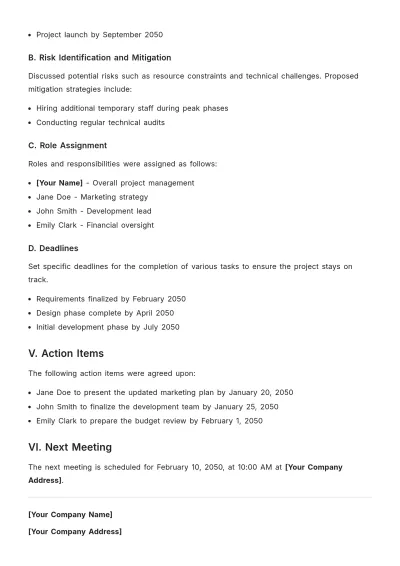 Free Informal Meeting Report Template to Edit Online