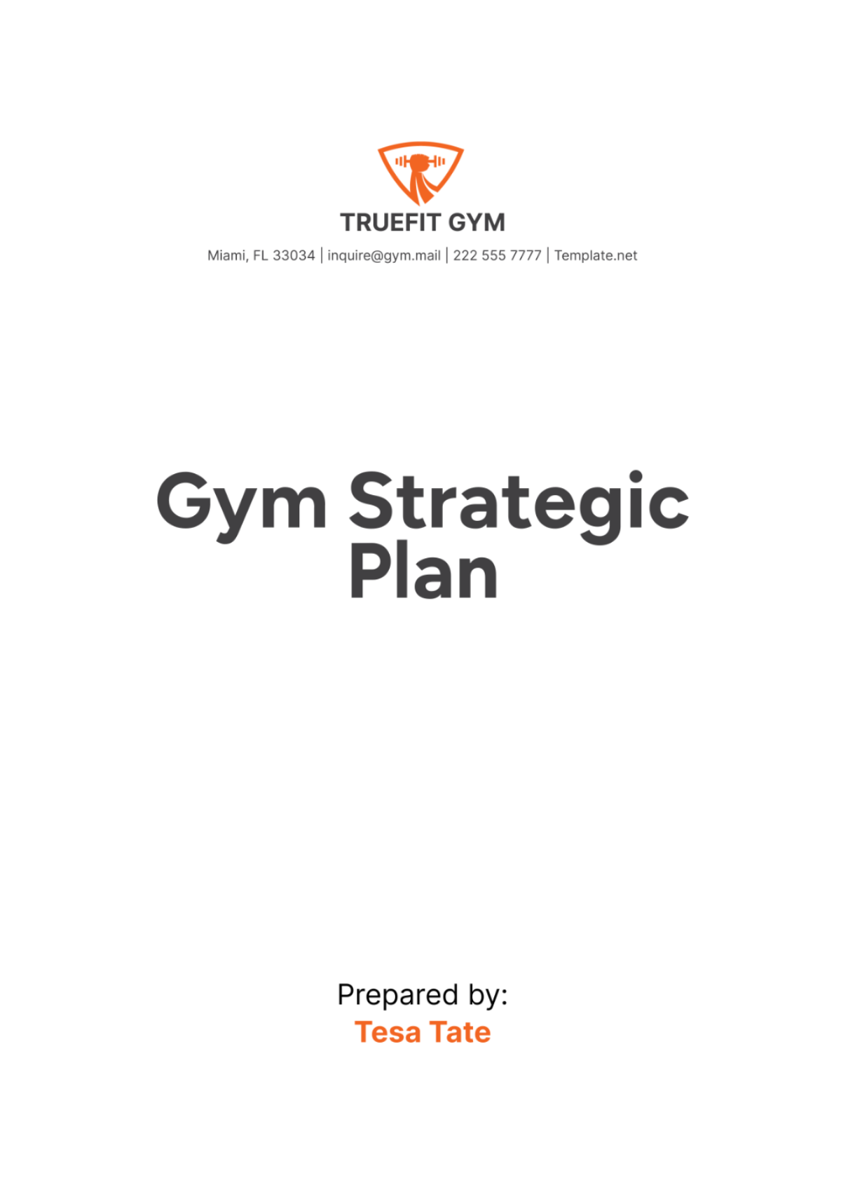 Gym Strategic Plan Template - Edit Online & Download