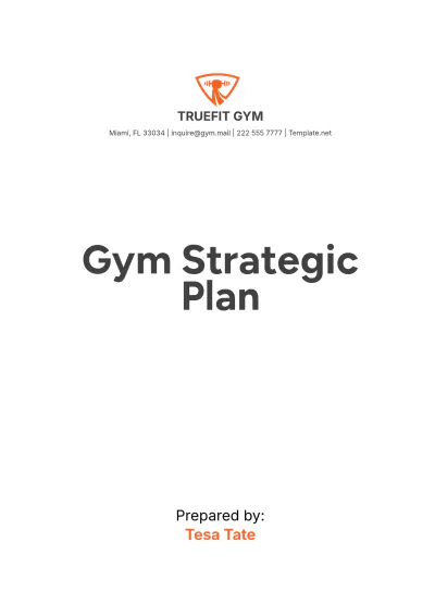Free Gym Strategic Plan Template to Edit Online