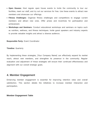 Free Gym Strategic Plan Template to Edit Online