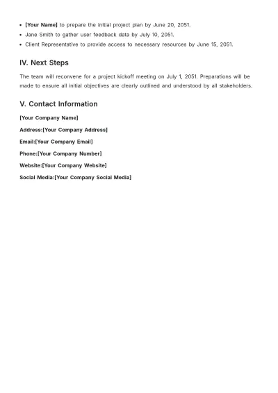 Free Initial Meeting Study Report Template to Edit Online