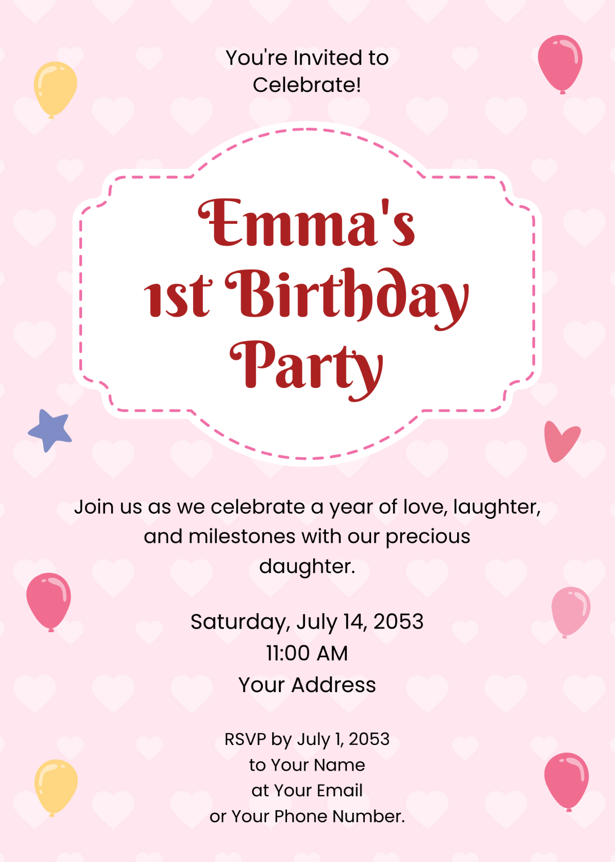 1st Birthday Invitation of My Daughter