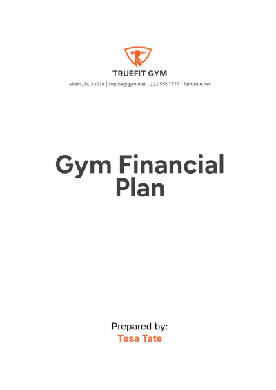 Free Gym Financial Plan Template to Edit Online