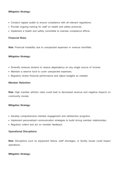 Free Gym Financial Plan Template to Edit Online