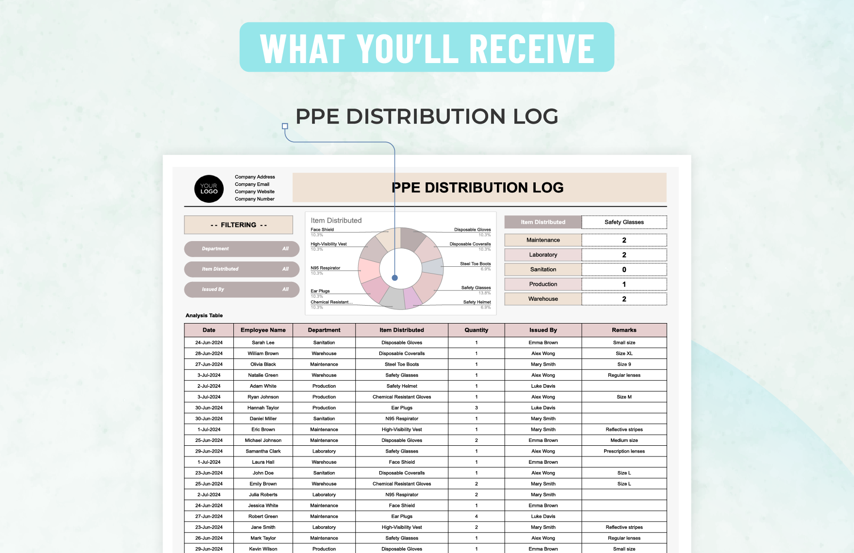 PPE Distribution Log Template