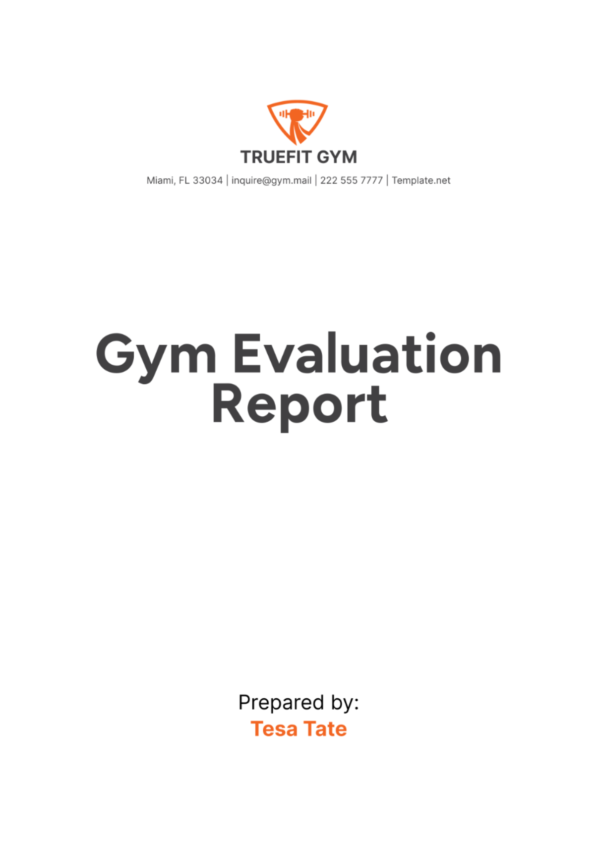 Gym Evaluation Report Template - Edit Online & Download