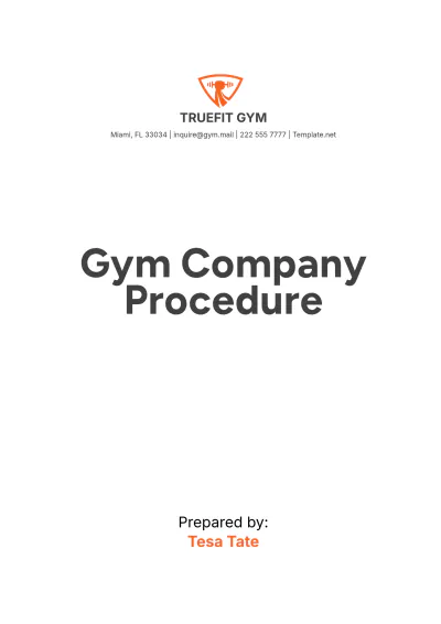 Free Gym Company Procedure Template to Edit Online