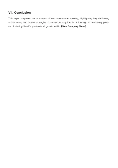 Free One on One Meeting Report Template to Edit Online
