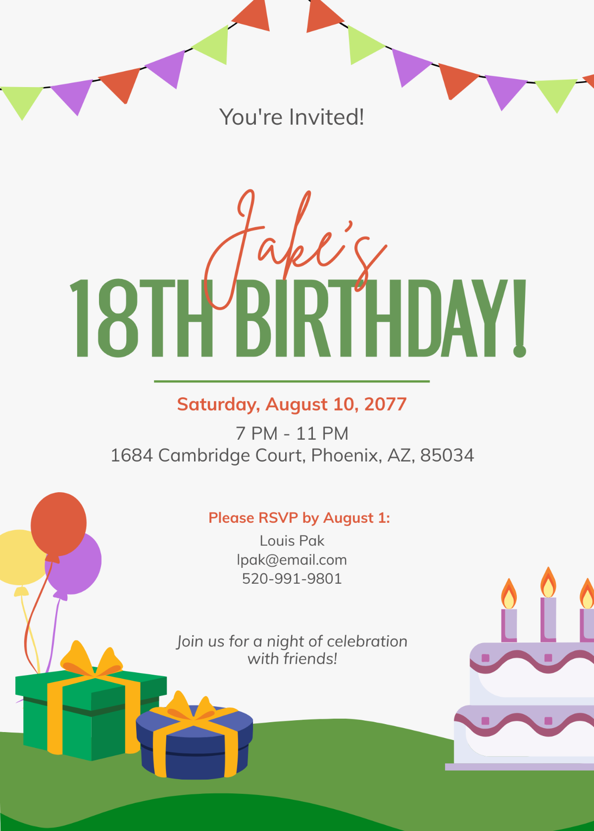 18th Birthday Invitation For Friends