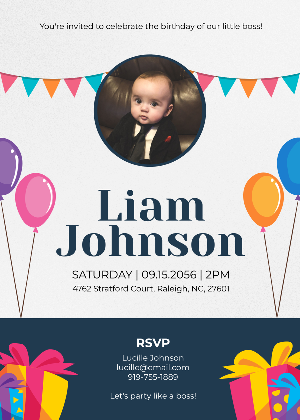 Baby Boss Birthday Invitation