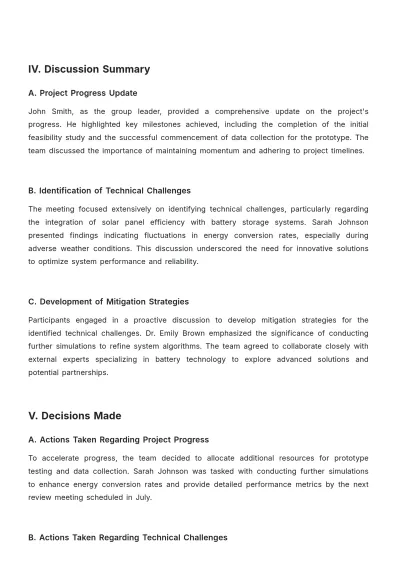 Free Group Meeting Report Template to Edit Online