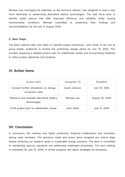 Free Group Meeting Report Template to Edit Online