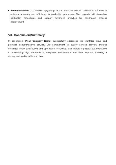 Free Service Report Template to Edit Online