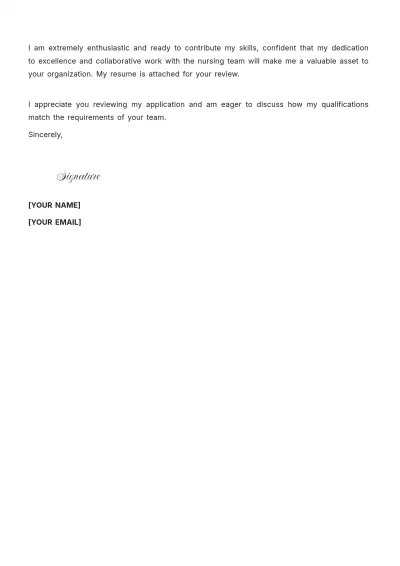 Free Nursing Administrative Assistant Cover Letter to Edit Online