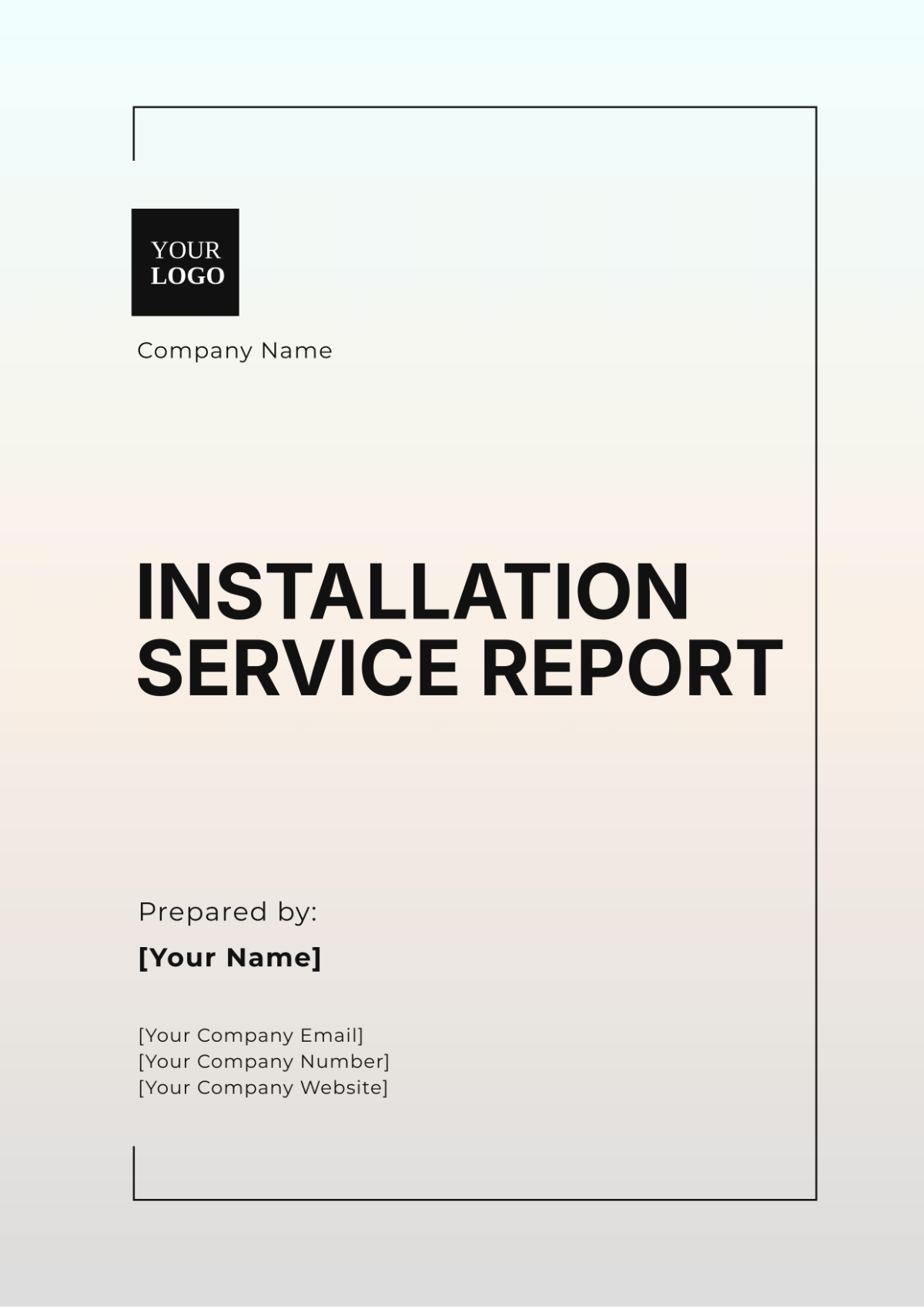 Free Installation Service Report Template