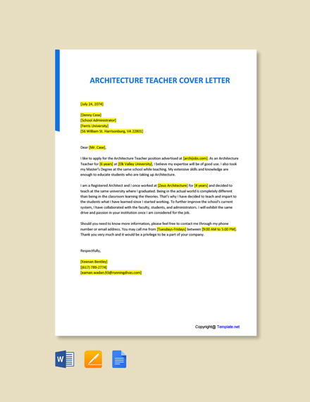 26 Architect Cover Letter Templates Free Downloads Template