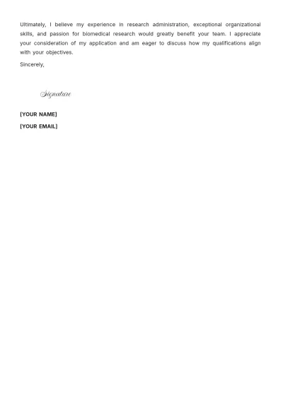 Free Research Administrative Assistant Cover Letter to Edit Online