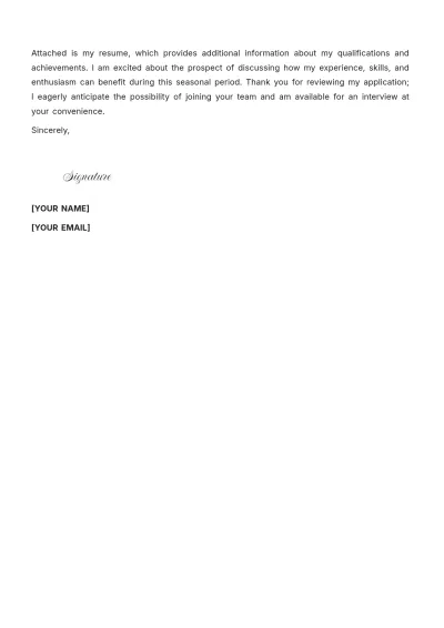 Free Seasonal Administrative Assistant Cover Letter to Edit Online
