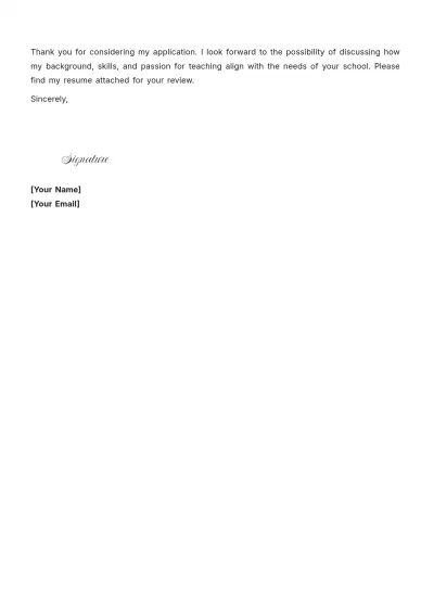 Free Long Term Substitute Teacher Cover Letter to Edit Online